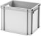 1a-TopStore Euro-Stapelbox EB-432, 400x300x320 mm (LxBxH), verstärkter Rippenboden, grau ähnl. RAL7001, aus Polypropylen, lebensmittelecht, 2 Handgriffe, ca. 29 Liter Vol.