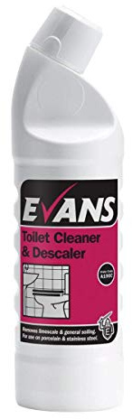 We Can Source It Ltd - Evans Toilet and Washroom Cleaner & Descaler 1 Litre, Pack of 12 Bathroom Cleaner