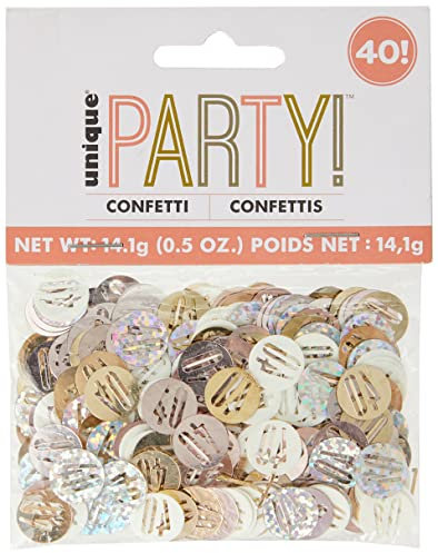 Konfetti zum 40. Geburtstag - 14 g - Glitzer-Roségold-Geburtstag