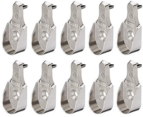 Gedotec Seitenwand Schrankrohrlager OVAL mit Einbohr-Zapfen Ø 5 mm - H3069 für Kleiderstangen | Schrankrohrhalter für Ovalstange | Metall vernickelt | MADE IN GERMANY | 10 Stück - Stangen-Aufhängung