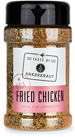 Ankerkraut Fried Chicken USA im Streuer, Gewürzmischung für Hähnchenschenkel, Chicken-Wings und Hähnchen lecker würzen, 225 g im Streuer