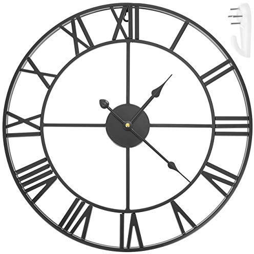 ISO TRADE Große Metall Wanduhr 47,5 cm Vintage-Wanduhr Leise Römischen Ziffern 11434