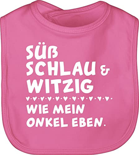 Shirtracer Baby Lätzchen - Sprüche - Süß schlau und witzig - wie mein Onkel eben - Weiß - Unisize - Pink - geschenk lustige babysachen spruch latz babykleidung mit süßen sprüchen spruche babylätze