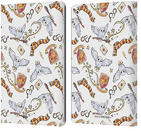 Head Case Designs Licenciado Oficialmente Harry Potter Patrón de búho Hedwig Reliquias de la Muerte XIII Carcasa de Cuero Tipo Libro Compatible con Apple iPad 10.2 2019/2020/2021