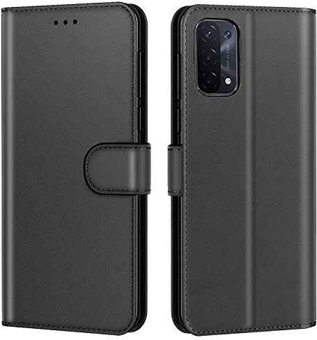 New&Teck Coque pour Oppo A54 5G et Coque pour Oppo A74 5G, Housse Etui Portefeuille Cuir Multifonction, Fermeture Magnétique à Clapet Anti-Choc (Noir)
