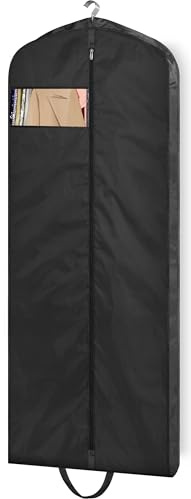 MISSLO Kleidersack 165 cm Lang für Reise Anzugtasche Kleiderschutzhülle wasserdichte Anzug Schutzhülle Hängende für Kleidung, Smokings, Mäntel Träger, Schwarz