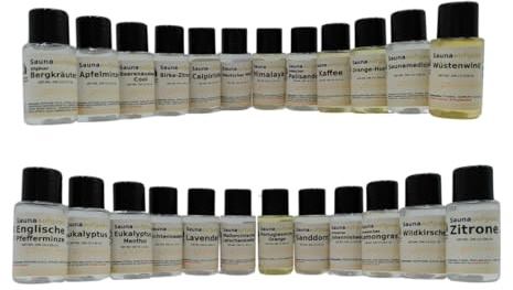 Dufte Momente | 24 x 20ml Saunaduft Konzentrat | mit naturreinen und natürlichen ätherischen Ölen | vegan und ohne Tierversuche