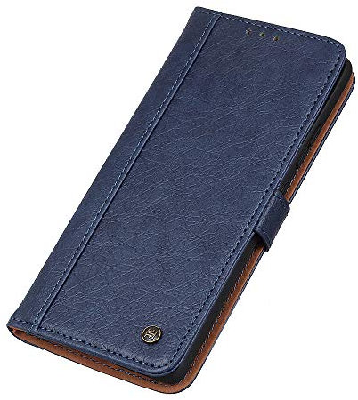 BRAND SET Hülle für Motorola Moto G22 4G Leather Case Wallet Premium Vintage Leather Protective Case with Stand Function and Business Card Slot Schutzhülle for Moto G22 4G-Blau