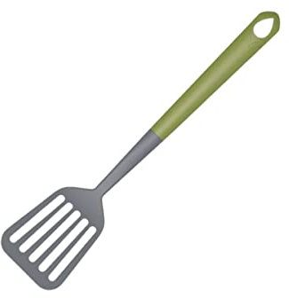 Fackelmann Pelle de cuisine 687050 Küchenschaufel, Schlitzschaufel, Küchenwender, Servierschaufel, Auflaufform, Polyethylen, Zuckerrohr, 33 x 8 cm, grün