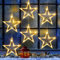 Weihnachtsdeko mit 6 Sterne, Elktry 2 Stück 60 LEDs Fensterdeko Stern mit Timer, Memory Funktion Innen Batterie Warmweiß Weihnachtsstern Beleuchtung Außen für Fenster, Kinderzimmer, Baum, Balkon