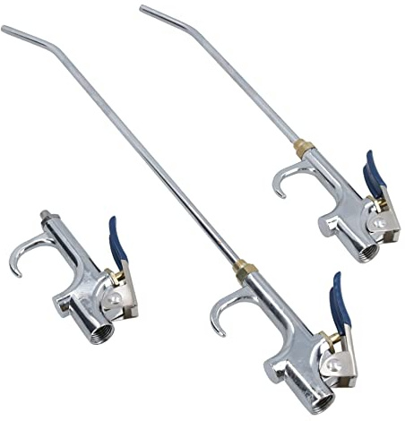 3pc Air Dust Blow Gun with Top Mounted Triggers 25mm – 300mm Nozzle Lengths