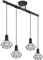 etc-shop Decken Hängelampe Industrial Pendelleuchte Esstisch Schiene Lampe Gitter schwarz, Höhenverstellbar mit diamantförmigen Spots 4 Flammig, LxH 80x100 cm, Esszimmer