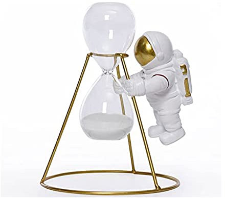 FFNUM Sablier/Sable minuterie Sablier Sablier - 5 Minutes Minuterie Décorative Astronaute Sablier, Statues Sculpture Figurine Ornement for La Décoration Intérieure (Or) Horloge à Sable minuterie