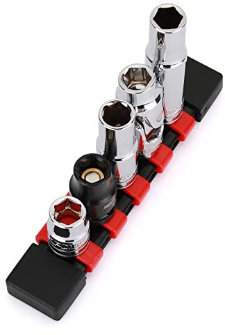 MIXPOWER 5PCS 3/8 Drive 10mm 6 Point Single Size Socket Set, 10mm Socket Set, Magnetic Socket, Universal Joint, Deep& Standard Socket
