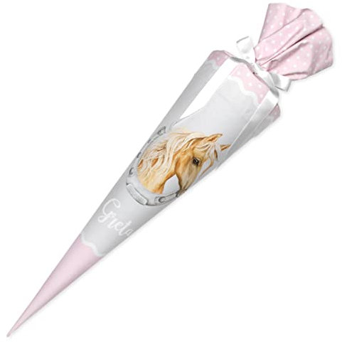 Dein Lieblingsteil Schultüte PFERDELIEBE mit Namen Mädchen Zuckertüte aus Stoff 70cm/ 85 cm