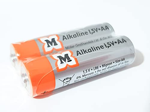 100x Müller Alkaline Hochleistungsbatterien - Typ AA/Mignon / LR6 - Leistungsstarke und günstige Batterien 1,5 Volt