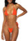 LUNNTE Damen Halfter String Bikini Set Sexy Tanga Frech Zweiteilige Badeanzüge Einfarbige Badebekleidung (Neon Orange, L)