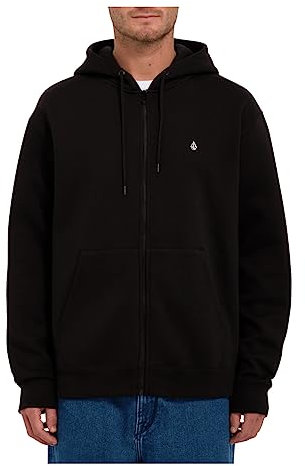 Volcom Herren Single Stone Zip Hoodie Kapuzenpullover, Schwarz 323, Large