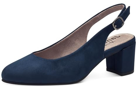 Jana Damen Slingpumps mit verstellbarem Riemen Vegan, Blau (Navy), 37 EU