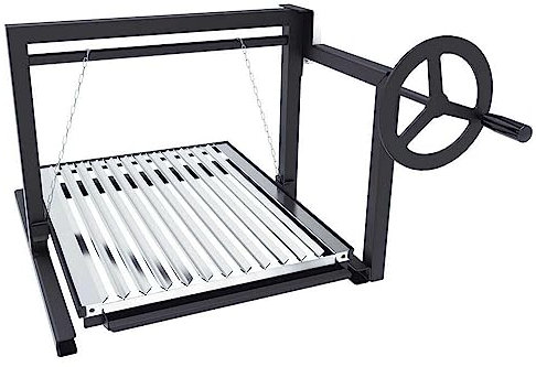 Barbacoa barbacoa de acero inoxidable elevable, 45,5 x 56 cm