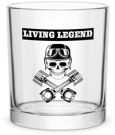 Joymaking Verre à whisky avec gravure tête de mort, verre à rhum personnalisé, cadeau pour homme, idée cadeau pour homme, Noël, cadeau de Noël original pour homme, père, partenaire, homme, 300 ml