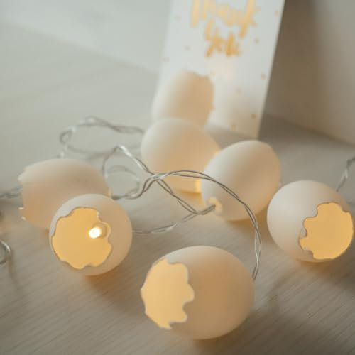 10 LED Broken Egg String Light – Warm White Fairy Light – Battery Operated Indoor Easter Decoration – Bedroom Decor Lighting – Easter Home Decorations