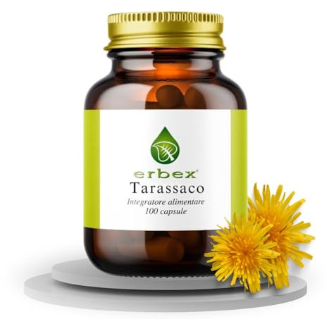 ERBEX - Tarassaco 100 Capsule 430 mg | Taraxacum officinale | Funzione Epatica, Digestione e Drenaggio | Detox Naturale