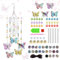 DNGH Diamond Painting Windspiele Sonnenfänger Set, Mädchen Geschenke 6-7-8-10-11-12 Jahre Geschenkideen, Schmetterling Windspiel Bastelset Kinder ab 6-12 Jahre, Zum Fensterdeko Gartendeko