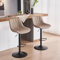 YOUNIKE Bar Stools Set of 2, Swivel Tall Barstools with Back, Adjustable Height Faux Leather Upholstered Modern Counter Height Bar Chairs, Khaki