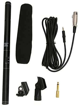 Microfono per Interviste, Microfono a Condensatore XLR Stressato da 36 Cm 14,2 Pollici, con Cavo XLR da 5 M, Microfono per Fotocamera Digitale per Interviste con Sconto Sul