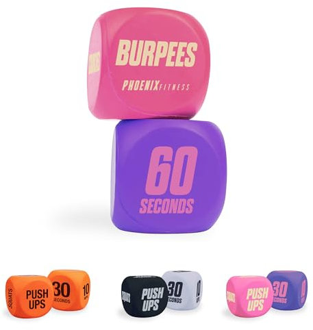 Phoenix Fitness Übungswürfel – Workout-Würfelspiel für Cardio-, HIIT- und Übungskurse – Ganzkörper-Trainingsroutine für Zuhause und Fitnessstudio – Rosa