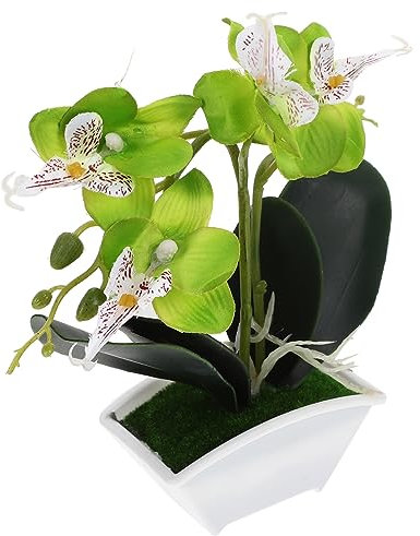 Abaodam Künstliche Pflanze Im Topf Orchidee Badezimmer Dekoration Frühlingsdekorationen Für Zuhause Simulation Gefälschter Bonsai Künstliche Orchideen Tischpflanzen Ornament