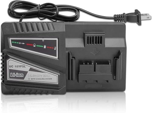 UC18YFSL Chargeur de batterie au lithium rapide, compatible avec batterie lithium-ion Hitachi Tools 14,4 V-18 V (style coulissant) pour BSL1815 BSL1815X BSL1820 BSL1825 BSL1830 BSL1840 BSL1850