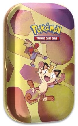 Pokemon TCG: Scarlet & Violet—151 Mini Tin – Meowth and Hitmonchan (2 Booster Packs, 1 Coin & 1 Art Card)