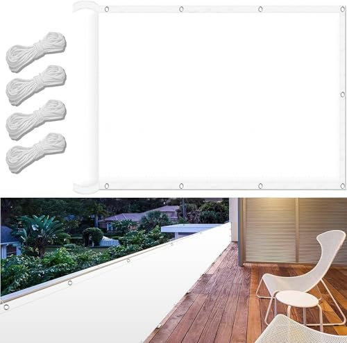 Voile D Ombrage Abri de Jardin 85 x 240 cm Imperméable Anti 98% UV Résistant Hydrofuge Serres Filet d'ombrage Toiles D'Ombrages pour Terrasse Jardin Extérieur, Blanc