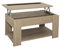 Acomoda Textil – Mesa de Centro Elevable para Almacenamiento de Madera. Mesita Amplia y Cómoda para Salón y Comedor 46x90x50 cm. (Cambria)