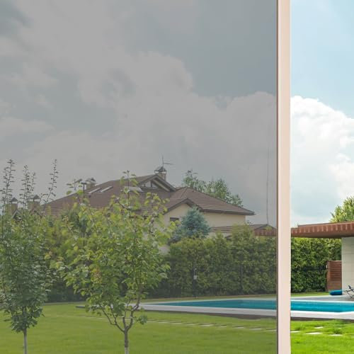 Cathpetic One Way Window Film 60×500cm,Heat Reflective and UV Protection Film for Window Privacy,Mirror Effect Blackout Window Film,Glass Film Shading Sun for Household Sunrooms