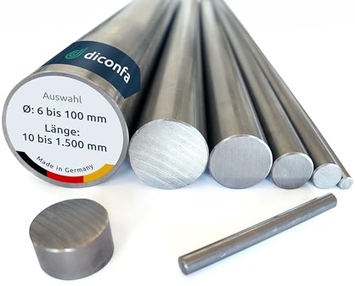 DICONFA Rundstahl S355 J2+C - Ø 14mm x 700mm - DURCHMESSER 6mm bis 100mm - LÄNGE 10mm bis 1500mm - gezogen Blankstahl h9 | ST 52 K - 1.0579 | Rund-eisen Welle Baustahl Stahlstab Achse Bolzen