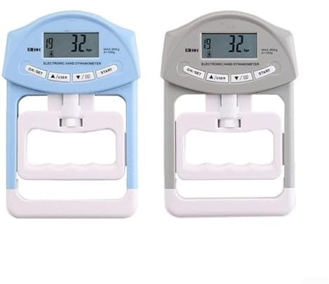 Dinamometro elettronico manuale, forza di presa massima di acquisizione automatica, 19 profili utente, valutazione risultati per età e sesso (grigio)