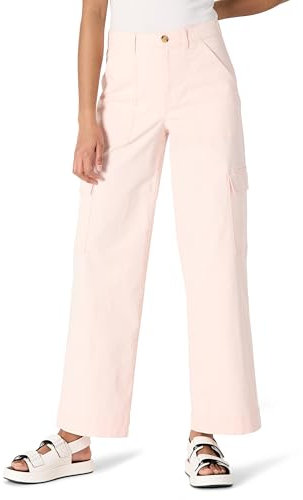 Amazon Essentials Pantalon Cargo Taille Haute et Jambes Larges, Coupe Décontractée Femme, Rose Clair, 46
