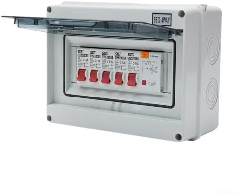 Entgoinggo Unità di consumo da parete, a 4 vie, per garage, antipolvere e impermeabile, per garage, roulotte, officine