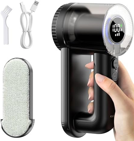 Lint Remover Electric Fabric Shaver, 2 in 1 Lint - Remover Portable Rechargeable Electric Lint Remover with LED Display, Lint Shaver De Bobbler for Clothes Furniture Sweater Couch