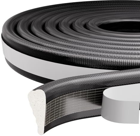 5M Joint de Porte et Fenetre Isolation Anti Froid,Joint de Porte Isolant Phonique Joint de Porte D'entrée,Bande Calfeutrage Autocollante pour Colmater Interstice Porte et Fenêtre Noir 1 Volume
