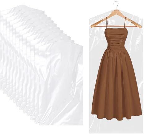DONGDA 20 Pezzi Trasparenti Copertura Vestiti, Borsa Porta Copriabiti per Abiti Sacchetti Porta Abiti, Copriabiti Antipolvere per Camicie, Giacche, Abiti, Maglioni - 60cm x 140cm