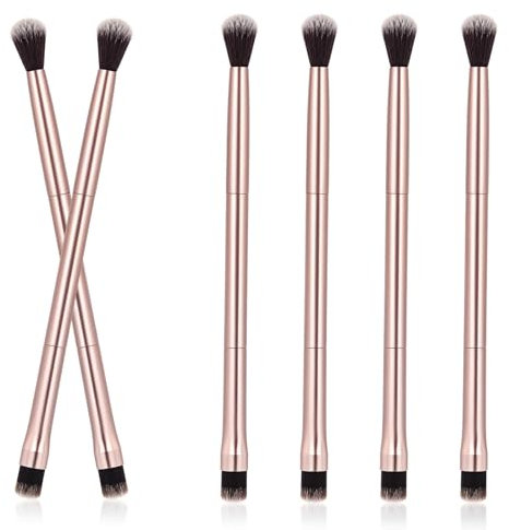2-in-1 Lidschattenpinsel, Augen Make-up Pinsel Set, Concealer Pinsel Eyeliner Reise Pinselset Lidschatten Applikator Roségold Schminkpinsel zum Verblenden von Lidschatten