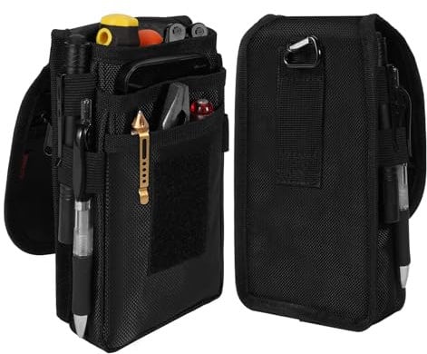 KENOBEE EDC Pouch, Werkzeugbeutel Kleine Werkzeugtasche Multitool Tasche Schlüsseltasche für Sicherheitsmesser Stift Schere, Werkzeugtasche für Tischler, Gärtner, Rahmenbauer, Dachdecker (Schwarz)