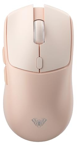 AULA SC580 Gaming Maus Kabellos,2.4GHz/USB-C/BT5.0 Wireless Gaming Mouse,12000DPI,6 Programmierbare Tasten,Kabellose Maus für PC/MAC Gamer (Milchkaffee)