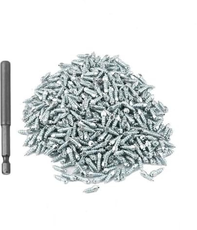 GHHZML Reifen Spikes 100/500Pcs 4 * 9mm/12mm Schnee Schrauben Spikes Anti Skid Fallen Spikes Rad Reifen Winter Notfall for Auto Motorrad Fahrrad(500pcs 4 * 9mm with Tool)