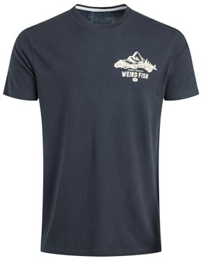 Weird Fish Mountain Valley Back Print Graphic T-Shirt Navy Size M
