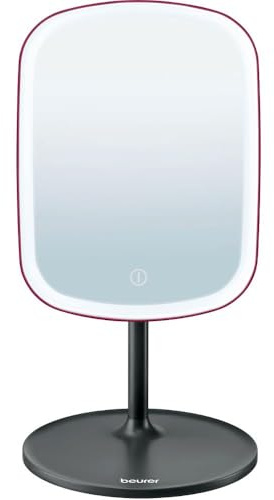 Beurer BS47BF2025 Kosmetikspiegel mit verstellbarem LED-Licht, 1x/5-fache Vergrößerung, drehbar und stabiler Basis für Make-up und Gesichtspflege